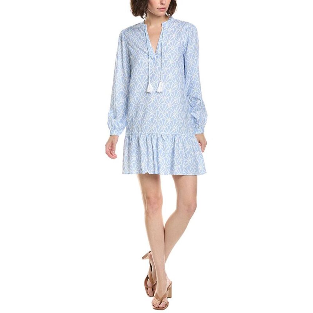 Sail To Sable Womens Ruffle Hem Linen-Blend Dress, Pink